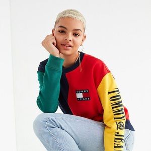 tommy jeans 90s colorblock sweatshirt